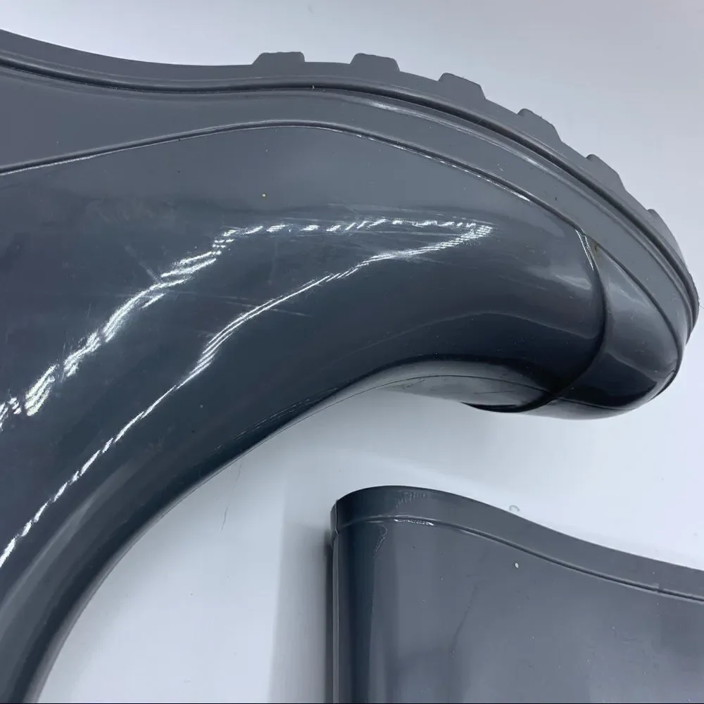 Polar Glossy Gray‎ Mid-Calf Rain Boots Sz 7
